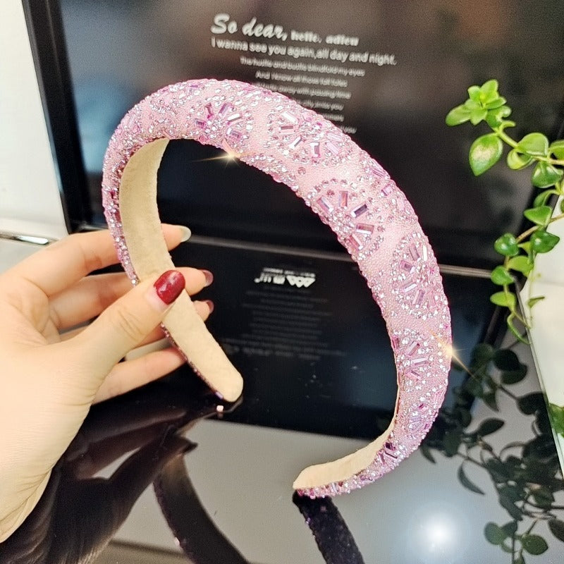 Wholesale Heavy Industries Shining Crystal High Headtop Light Luxury Fashion Versatile High End Headband